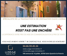 Différence entre prix de vente et prix de commercialisation Uzege immobilier