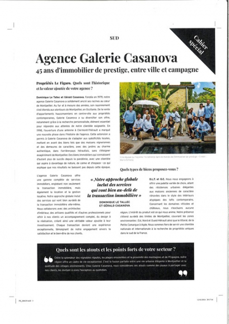 Nouvelle news Agence galerie casanova
