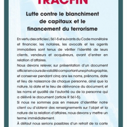 Dispositif tracfin - obligation des agences immobilières Lamalou immobilier