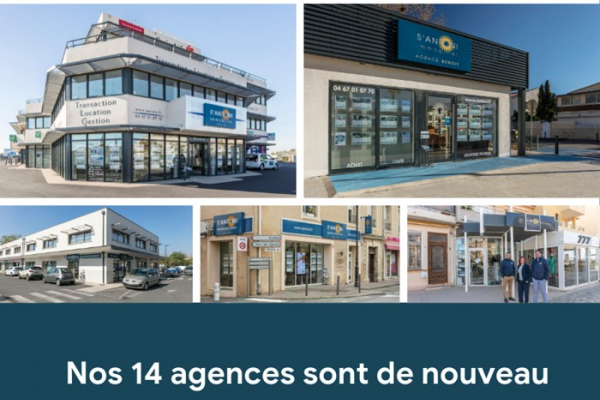 Réouverture au public de nos 14 agences ! Soleil & prestige immobilier