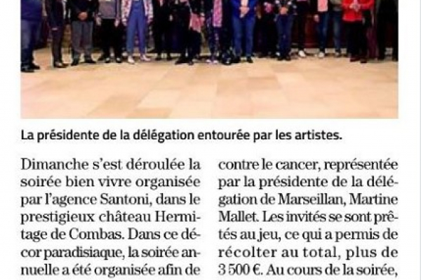 Octobre rose - la s'antoni family clôture une magnifique soirée au château hermitage de combas Soleil & prestige immobilier