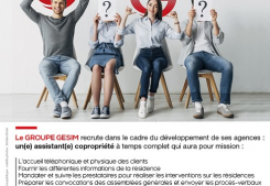Nous recrutons un(e) assitant(e) copropriété Groupe gesim