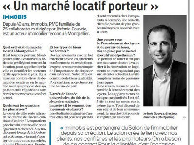 « un marché locatif porteur » - interview midi libre Immobis