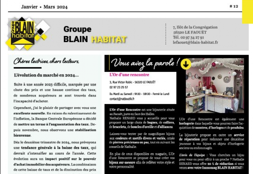 Immomag le faouët n°12 - janvier 2024 Reseau blain habitat