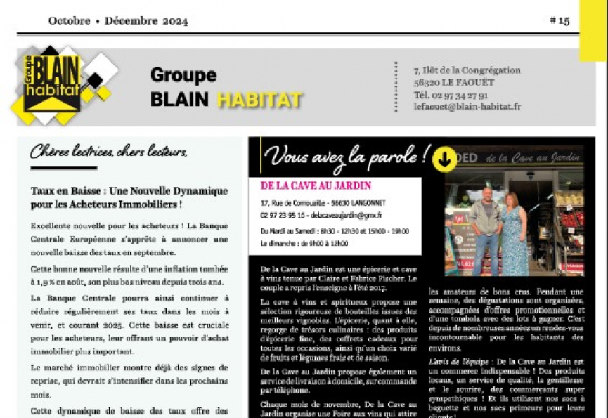 Immomag le faouët n°15 - octobre 2024 Reseau blain habitat