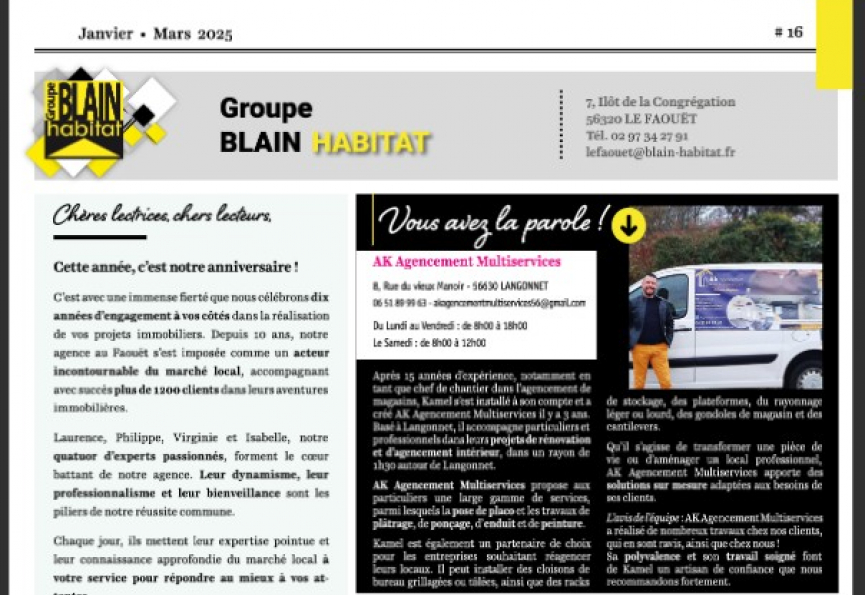 Immomag le faouët n°16 - janvier 2025 Reseau blain habitat