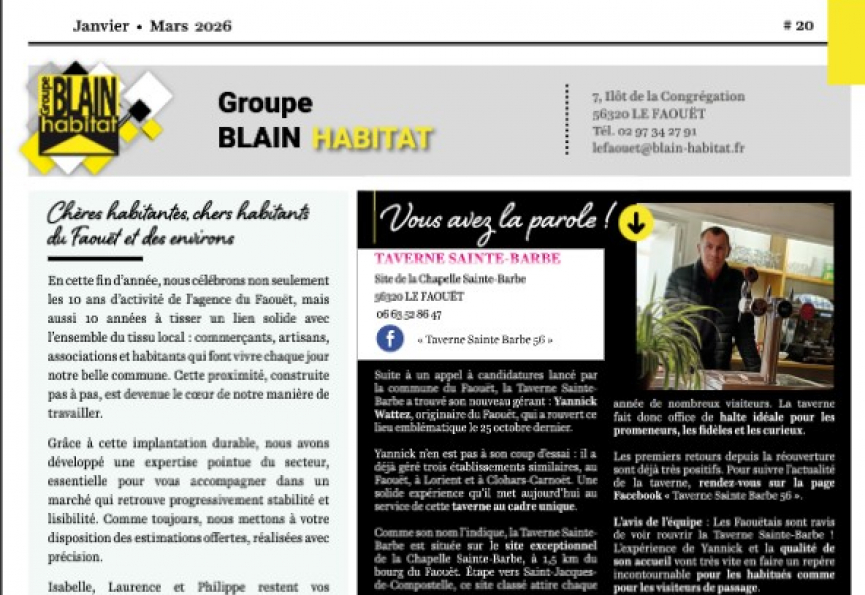 Immomag le faouët n°20 - janvier 2026 Reseau blain habitat