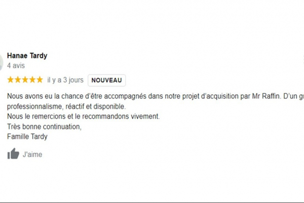 Avis cinq étoiles client google sur page agence immobilière à annecy cp immobilier Cp immobilier