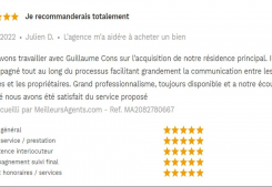 Avis 5 étoiles site meilleurs agents pour agences immobilières à annecy cp immobilier 06/07/2022 Cp immobilier