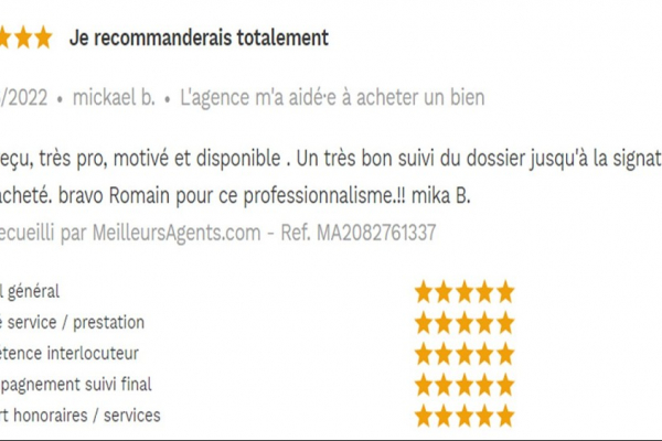 Avis 5 étoiles site meilleurs agents pour agences immobilières à annecy cp immobilier 04/06/2022 Cp immobilier