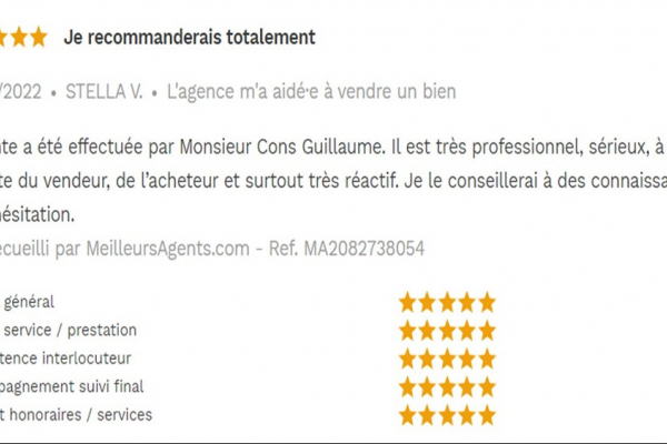 Avis 5 étoiles site meilleurs agents pour agences immobilières à annecy cp immobilier 25/04/2022 Cp immobilier