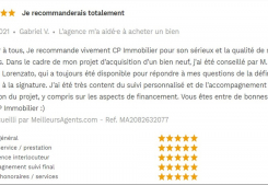 Avis 5 étoiles site meilleurs agents pour agences immobilières à annecy cp immobilier 19/10/2021 Cp immobilier