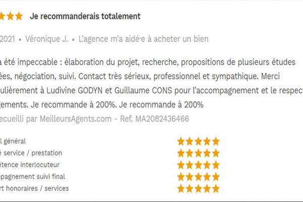 Avis 5 étoiles site meilleurs agents pour agences immobilières à annecy cp immobilier 11/01/2021 Cp immobilier
