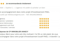 Avis 5 étoiles site meilleurs agents pour agences immobilières à annecy cp immobilier 04/11/2020 Cp immobilier