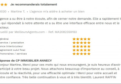 Avis 5 étoiles site meilleurs agents pour agences immobilières à annecy cp immobilier 25/09/2020 Cp immobilier