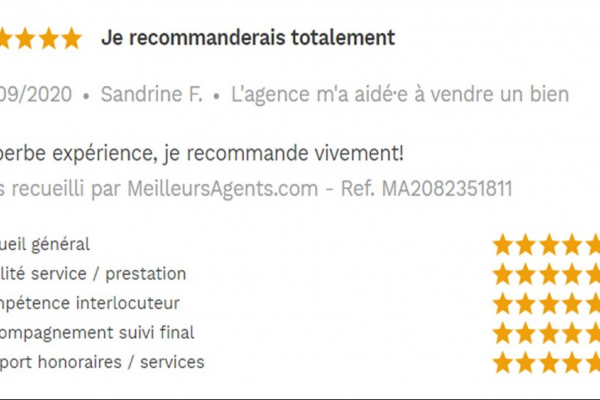 Avis 5 étoiles site meilleurs agents pour agences immobilières à annecy cp immobilier 15/09/2020 Cp immobilier