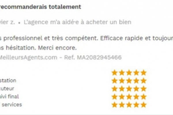 Avis 5 étoiles site meilleurs agents pour agences immobilières à annecy cp immobilier 02/05/2023 Cp immobilier
