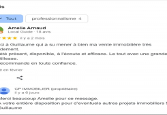 Avis client cinq étoiles posté sur notre page google agence immobiliere cp immobilier annecy en fevrier 2024 Cp immobilier