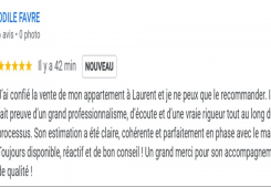 Avis client favre cinq etoiles sur page google cp immobilier annecy une des meilleures agences immobilières à annecy Cp immobilier