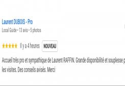 Avis client dubois 5 etoiles sur la page google de cp immobilier annecy une des meilleures agences immobilières à annecy Cp immobilier