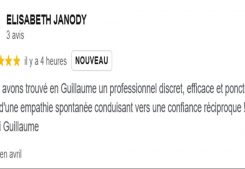 Avis client elisabeth cinq etoiles sur la page google cp immobilier une des meilleures agences immobilières à annecy Cp immobilier