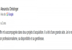 Avis client alexandra cinq etoiles sur la page google cp immobilier une des meilleures agences immobilières à annecy Cp immobilier