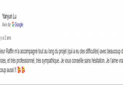 Avis client yanyun cinq etoiles sur la page google cp immobilier une des meilleures agences immobilières à annecy Cp immobilier