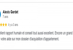Avis client alexis cinq etoiles sur la page google cp immobilier une des meilleures agences immobilières à annecy Cp immobilier