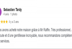 Avis client sebastien cinq etoiles sur la page google cp immobilier une des meilleures agences immobilières à annecy Cp immobilier