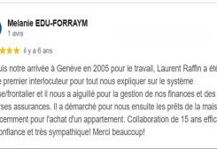 Avis client mélanie cinq etoiles sur la page google cp immobilier une des meilleures agences immobilières à annecy Cp immobilier