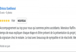 Avis cliente enissa cinq etoiles sur la page google cp immobilier une des meilleures agences immobilières à annecy Cp immobilier