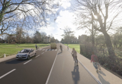 Piste cyclable à double sens route de croissy Immobilière des yvelines