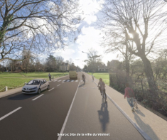 Piste cyclable à double sens route de croissy Immobilière des yvelines
