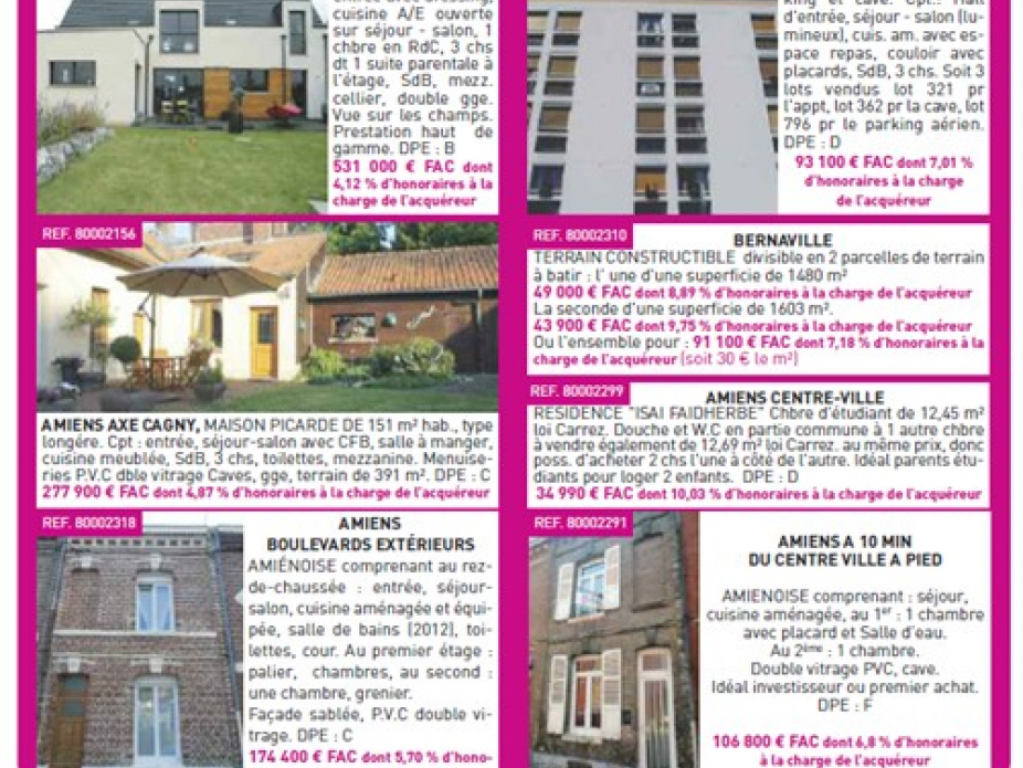 4ème de couverture de l'immo 80 du mois d'octobre Le bottin immobilier