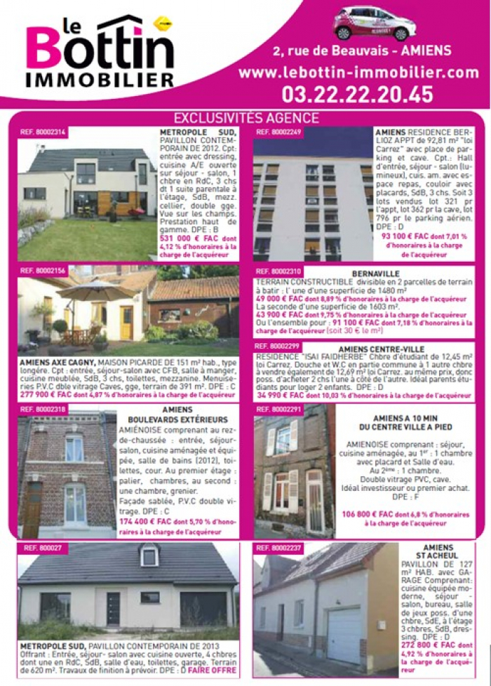 4ème de couverture de l'immo 80 du mois d'octobre Le bottin immobilier