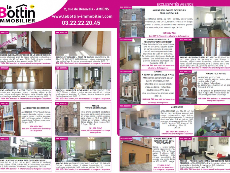 Double page dans l'immo 80 Le bottin immobilier