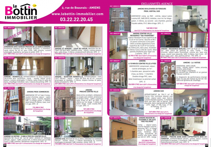 Double page dans l'immo 80 Le bottin immobilier