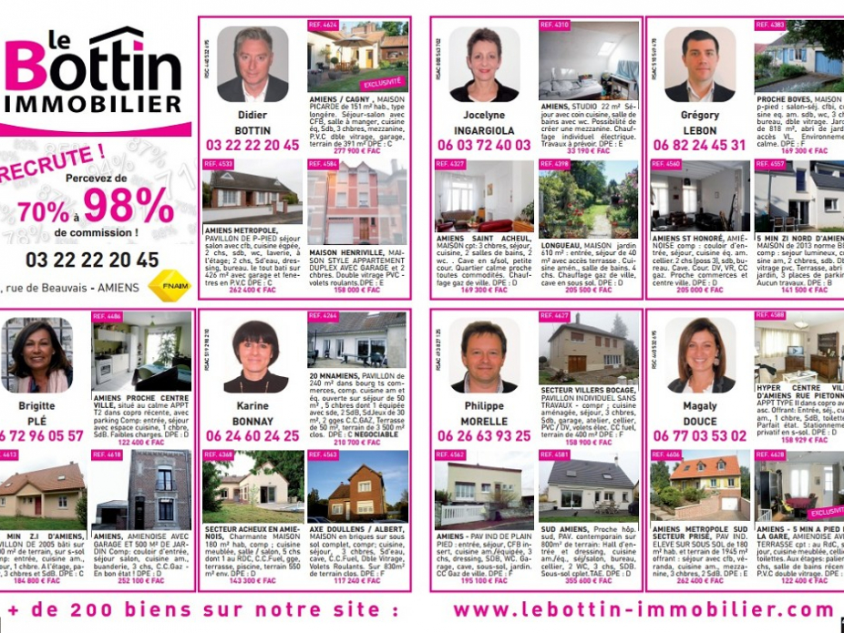 Découvrez en exclusivité notre double page dans l'immo 80 Le bottin immobilier