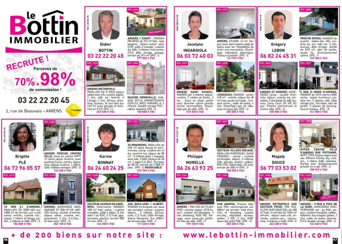 Découvrez en exclusivité  notre double page dans l'immo 80  Le bottin immobilier