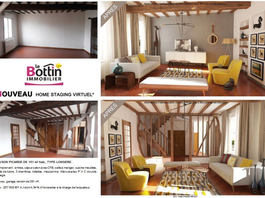 Home staging virtuel sur une de nos exclusivites Le bottin immobilier