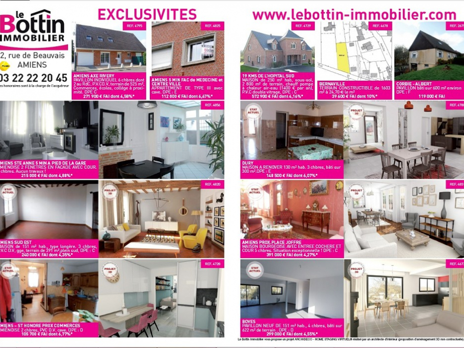 Découvrez notre double page dans l'immo 80 du mois de juillet Le bottin immobilier