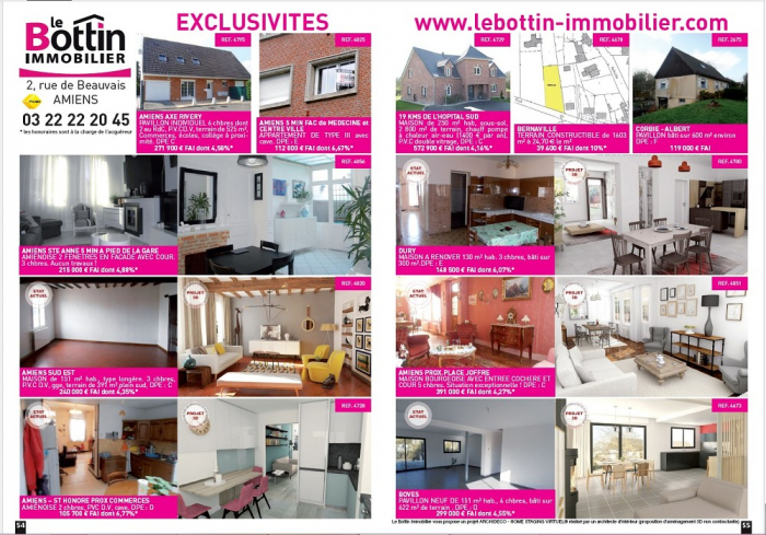 Découvrez notre double page dans l'immo 80 du mois de juillet Le bottin immobilier