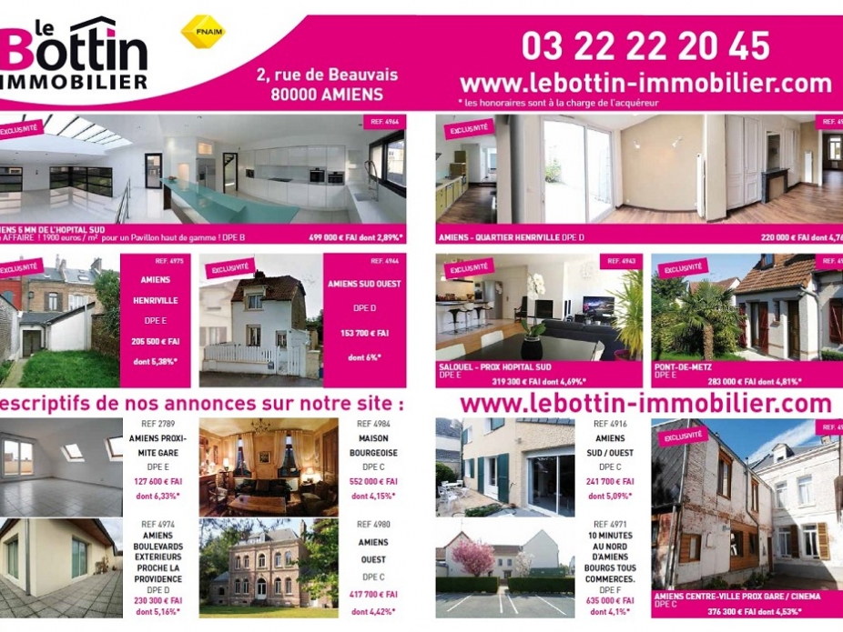 Double page dans l'immo 80 de novembre Le bottin immobilier