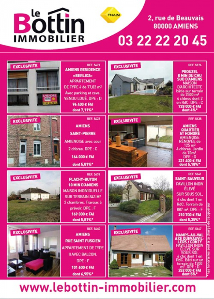 Notre page dans le magazine immo 80 de février Le bottin immobilier