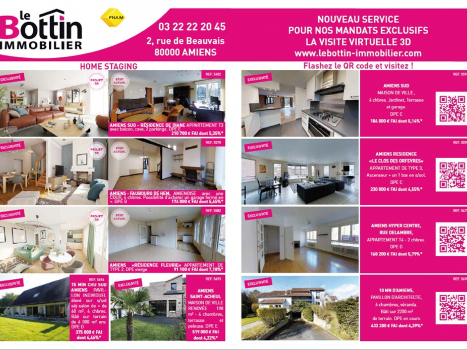 Notre double page dans l'immo 80 de mars Le bottin immobilier