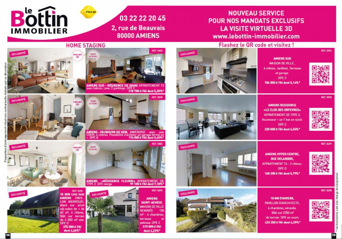 Notre double page dans l'immo 80 de mars Le bottin immobilier