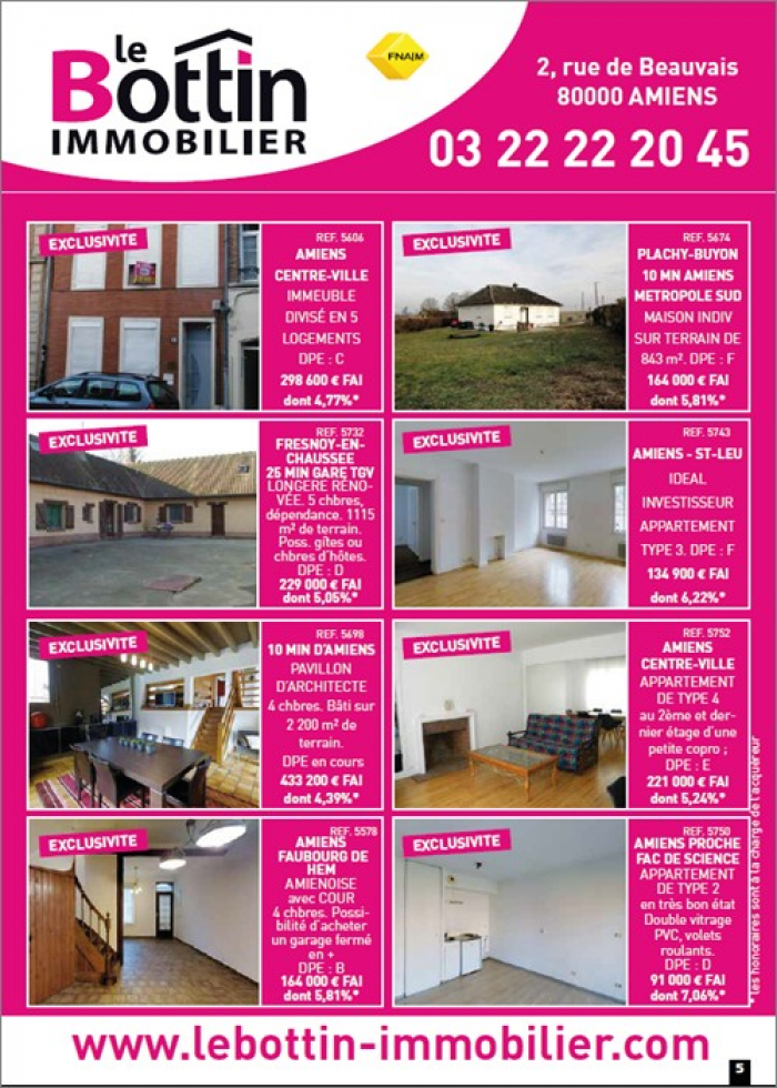 Notre page dans l'immo 80 du mois d'avril Le bottin immobilier