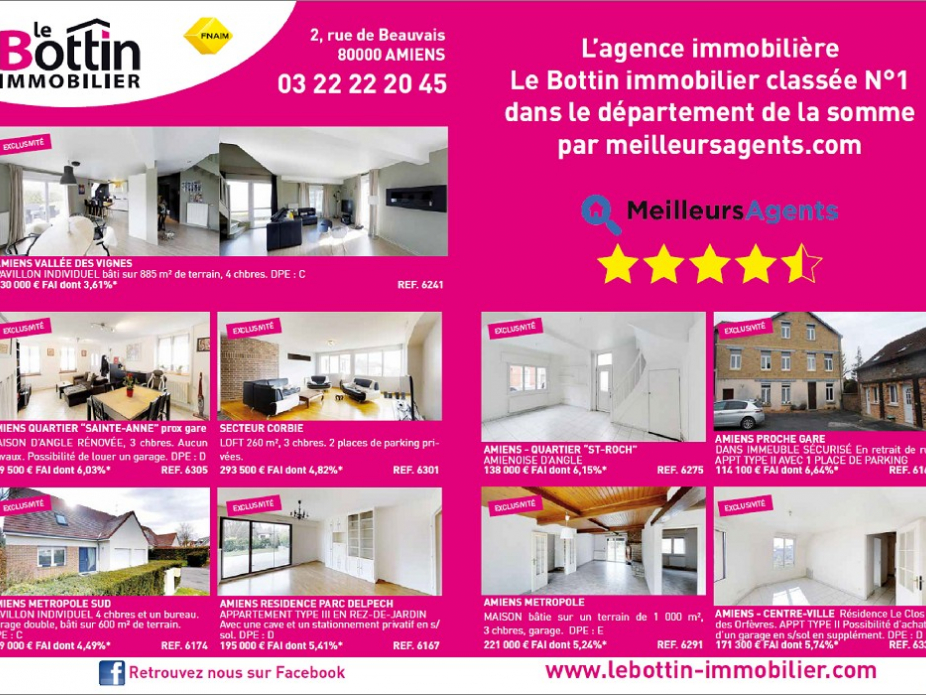 Retrouvez notre double page dans l'immo 80 de mai Le bottin immobilier