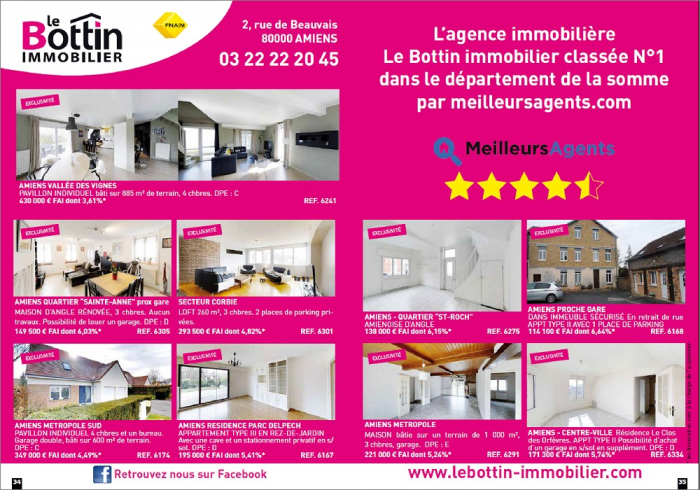 Retrouvez notre double page dans l'immo 80 de mai  Le bottin immobilier
