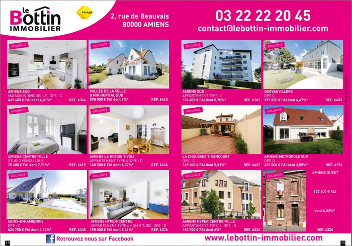Notre double page dans l'immo 80 de juillet Le bottin immobilier